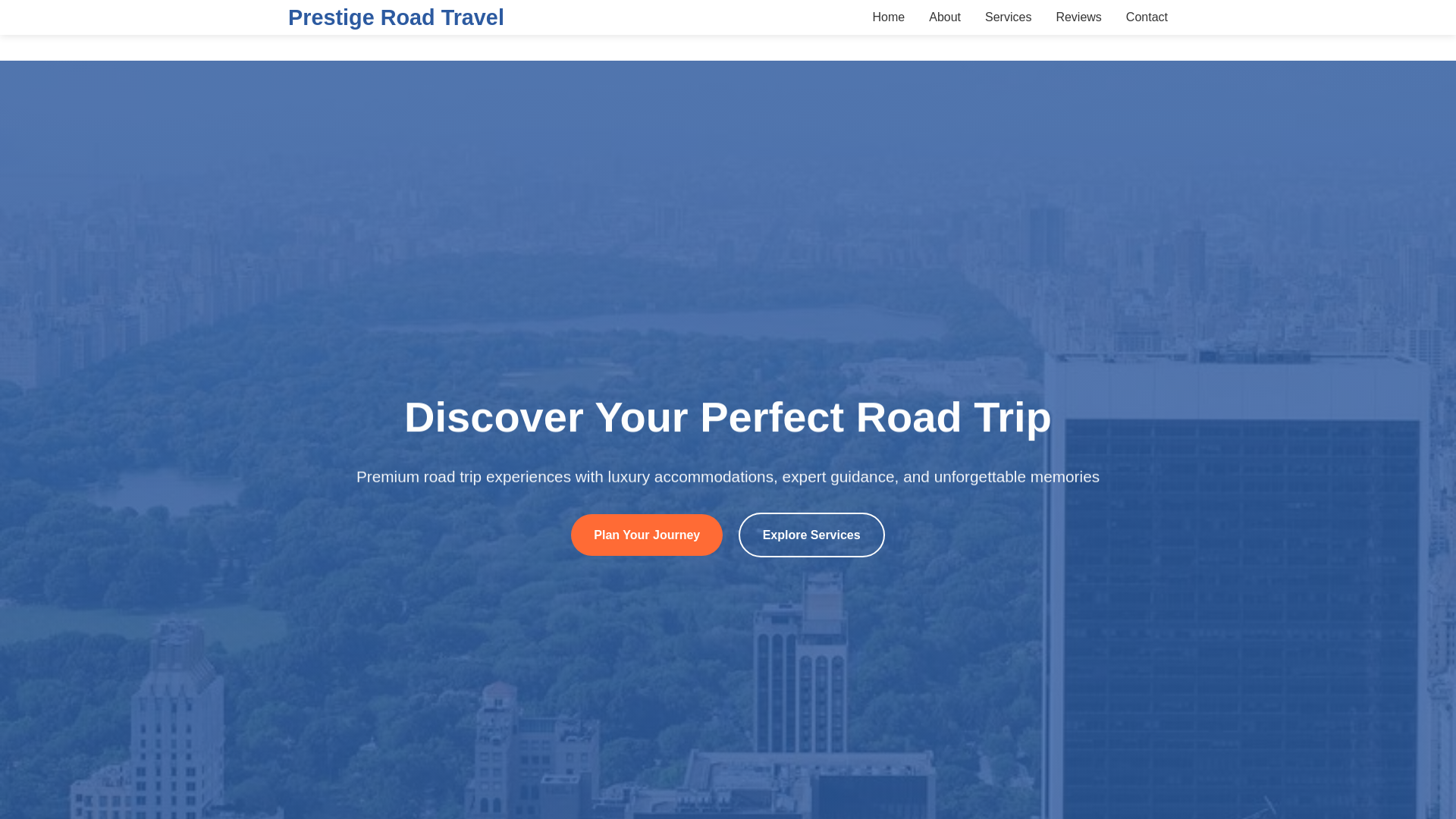 website screenshot of https://prestigeroadtravel.qpon/