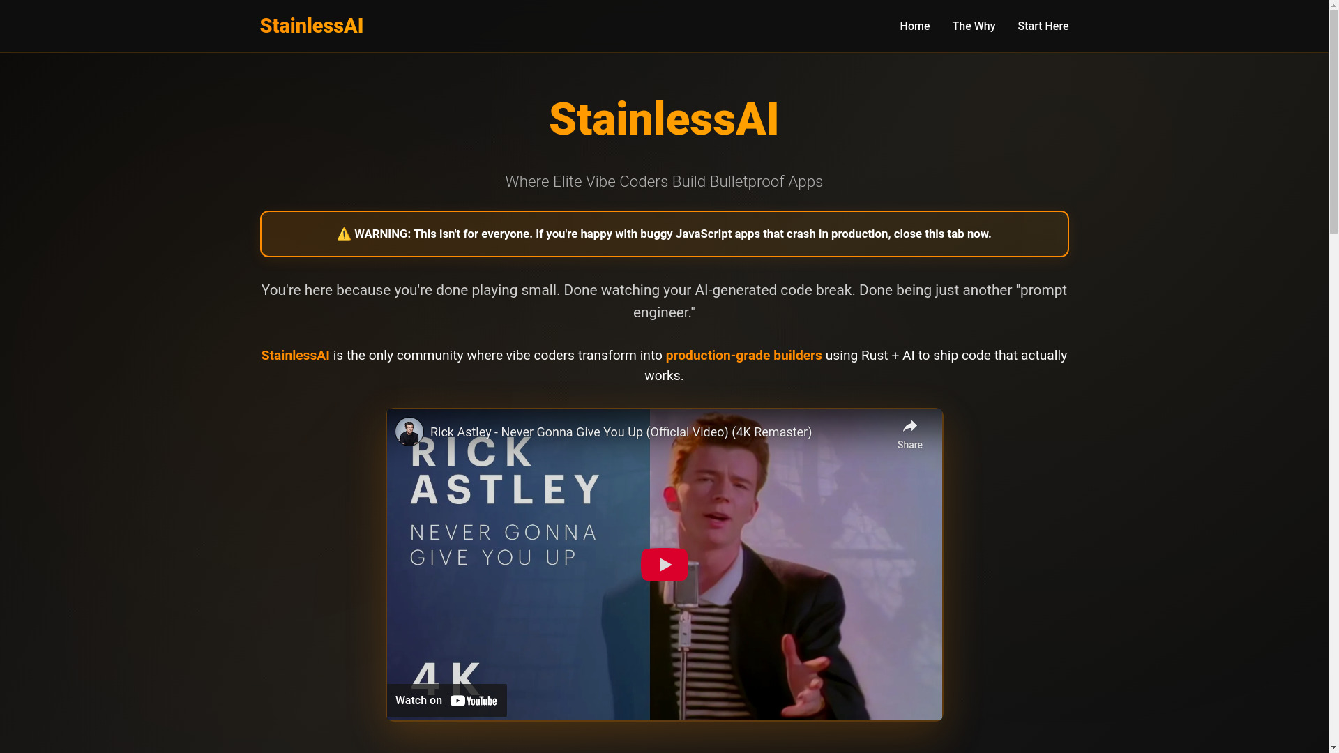 website screenshot of https://stainless-ai.pages.dev/