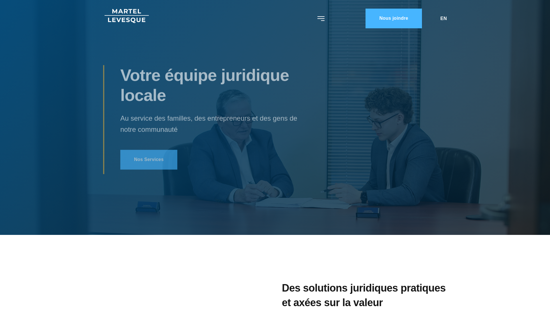 website screenshot of https://martellaw.ca