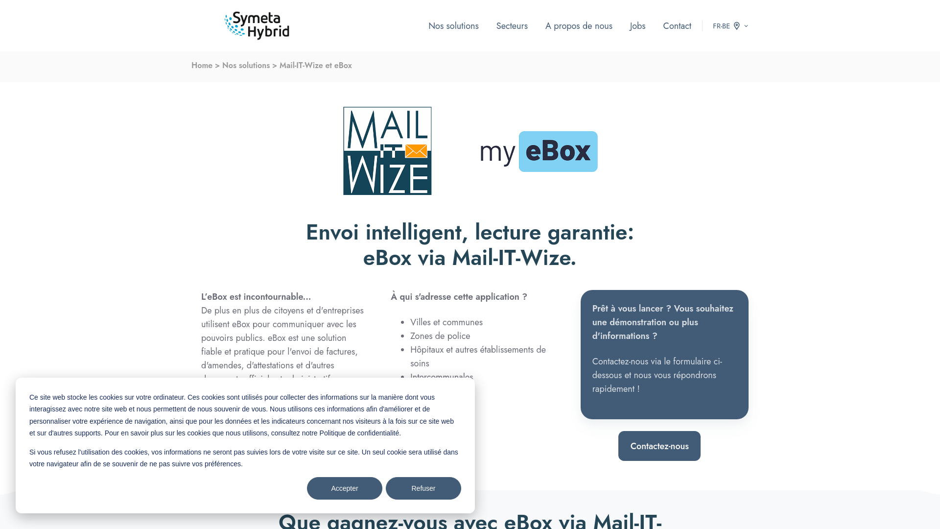 website screenshot of https://symeta-hybrid.com/fr-be/mail-it-wize-et-ebox
