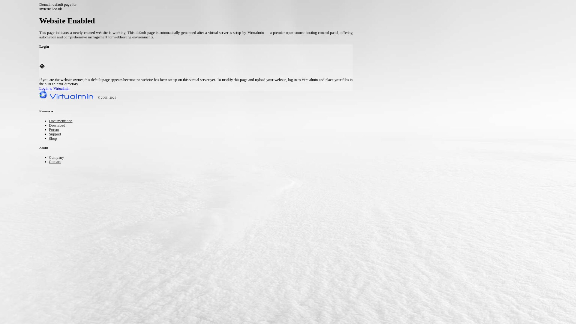 website screenshot of https://inxternal.co.uk/