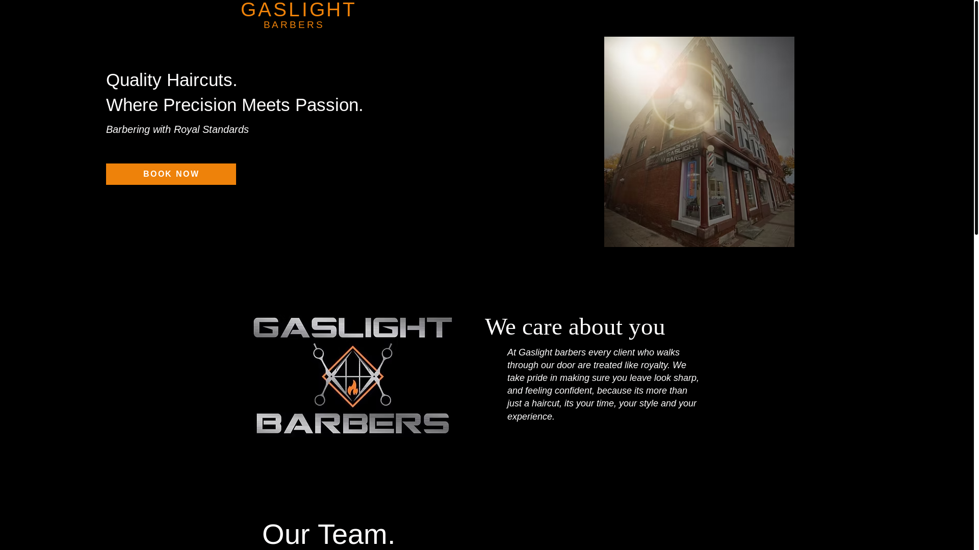 website screenshot of https://gaslightbarbershop.com/