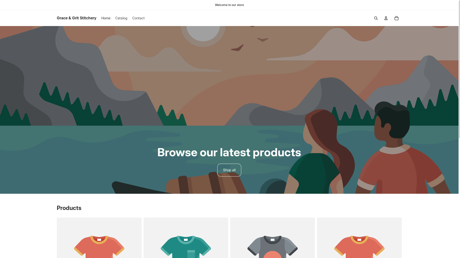 website screenshot of https://graceandgritstitchery.com/