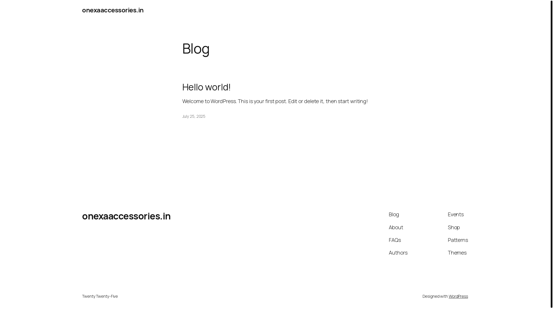 website screenshot of https://onexaaccessories.in/