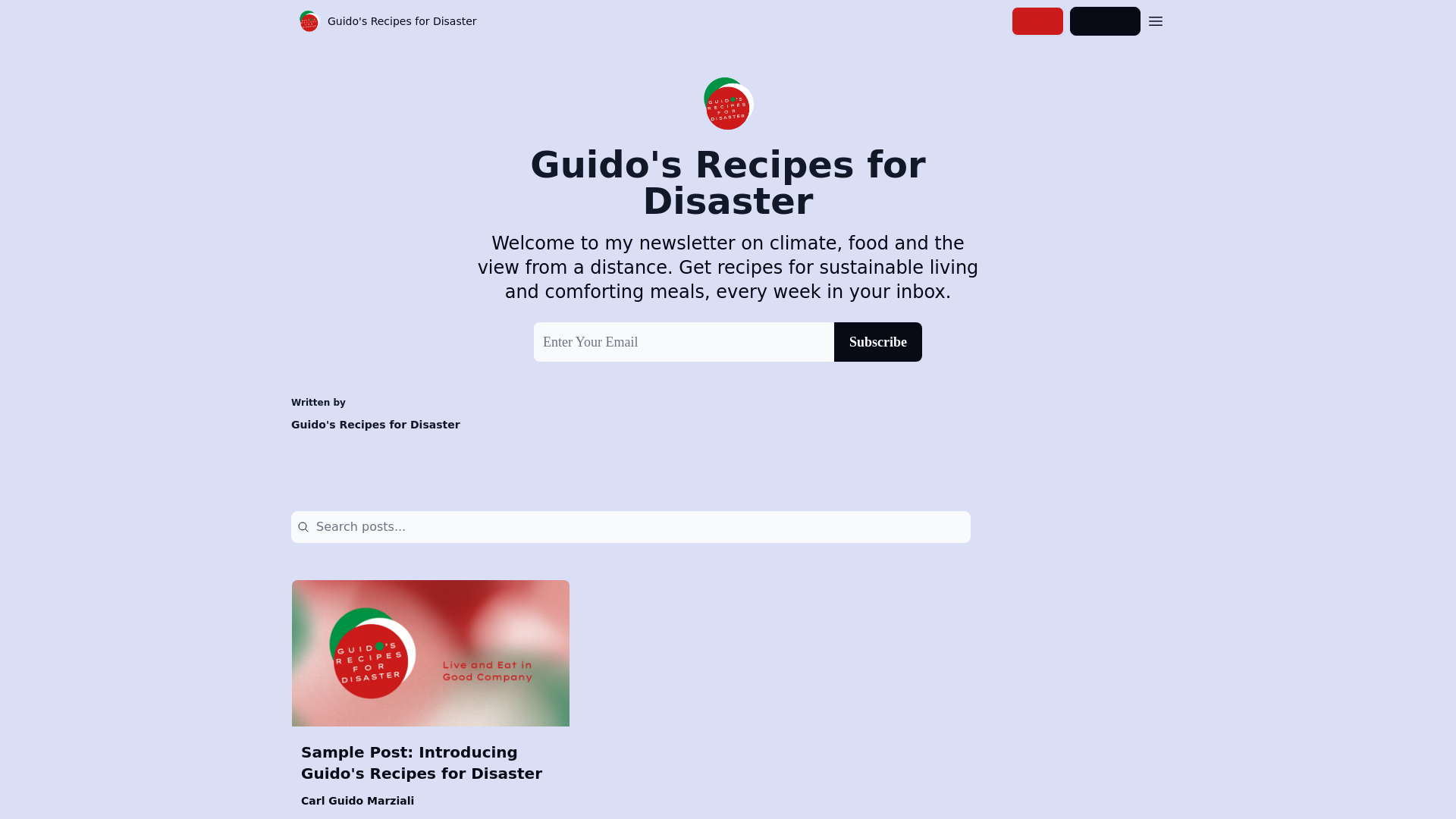 website screenshot of https://guidosrecipes.com