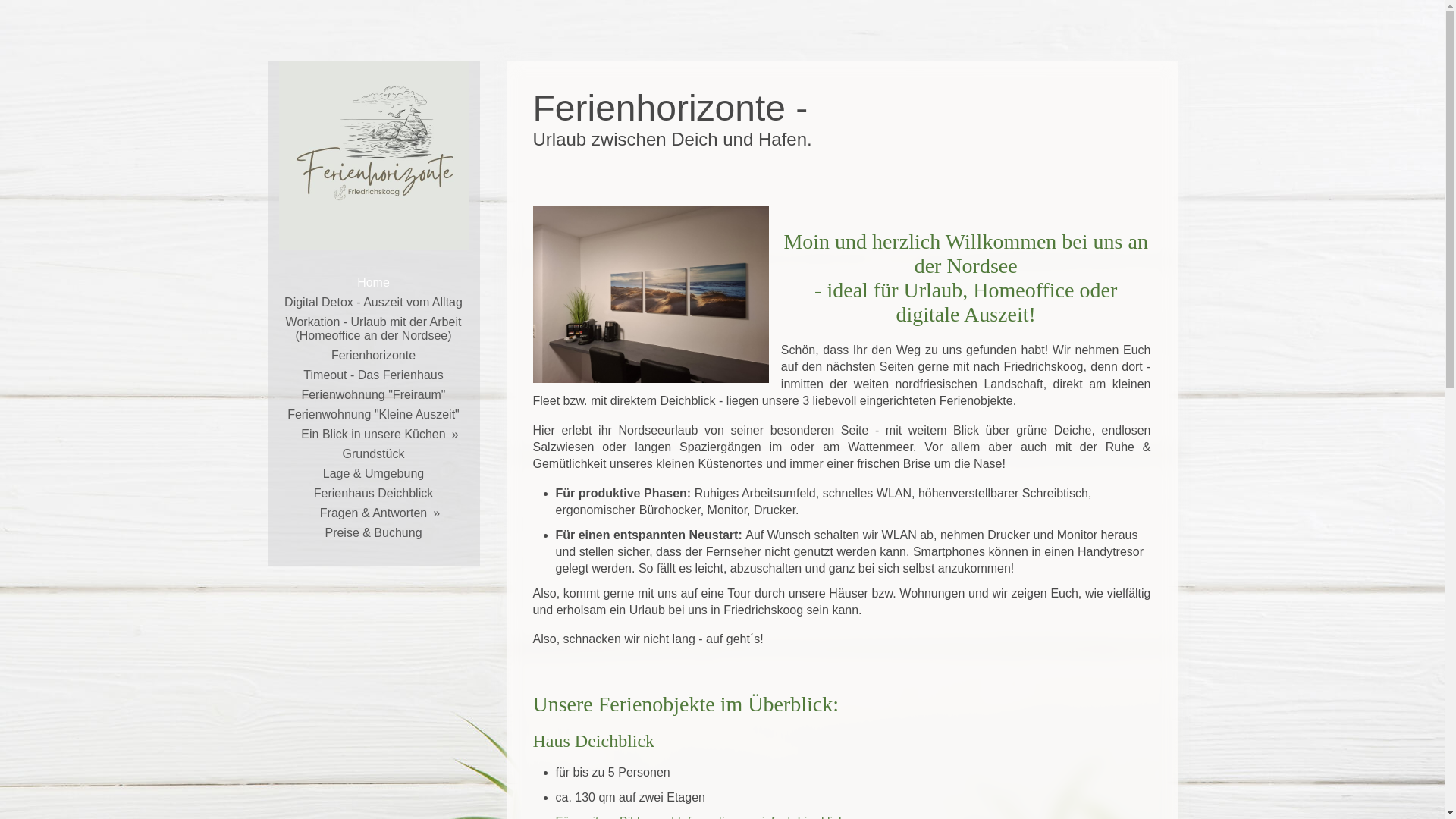 website screenshot of https://ferienhorizonte.de/