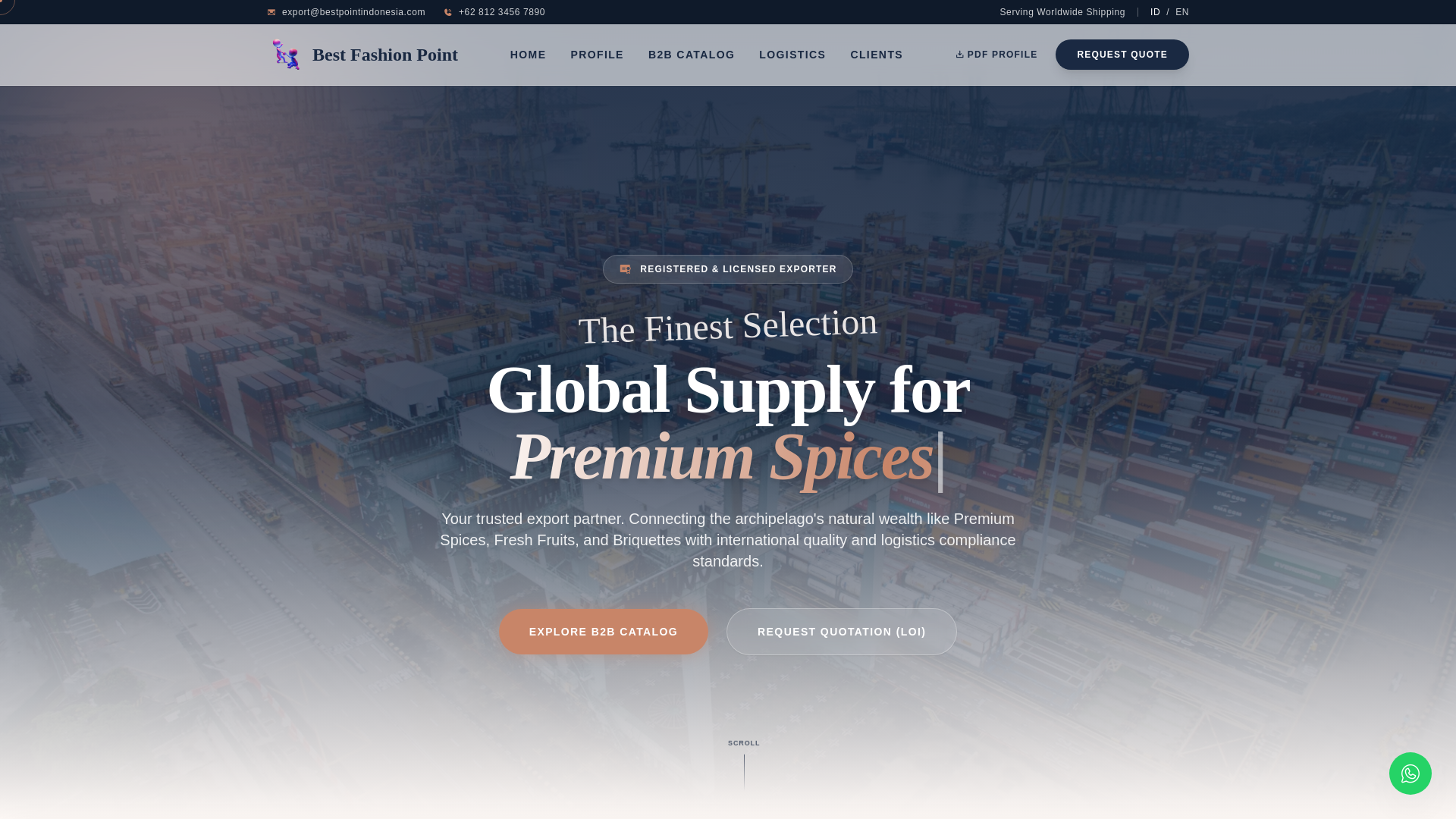 website screenshot of https://bestpointindonesia.com/