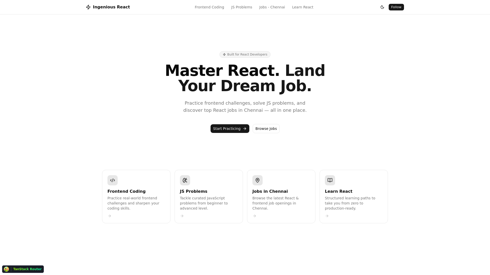 website screenshot of https://ingenious-react.pages.dev/