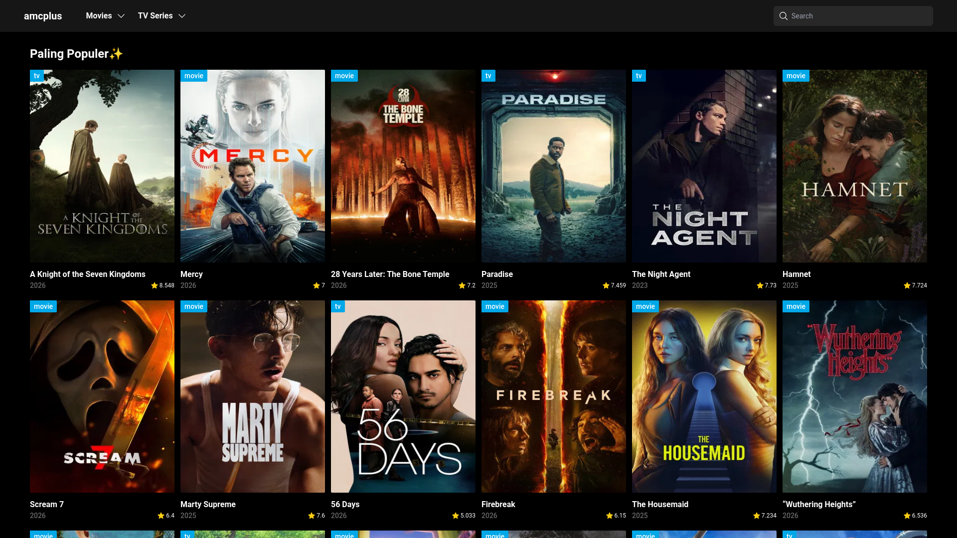 website screenshot of https://amcplus.online/