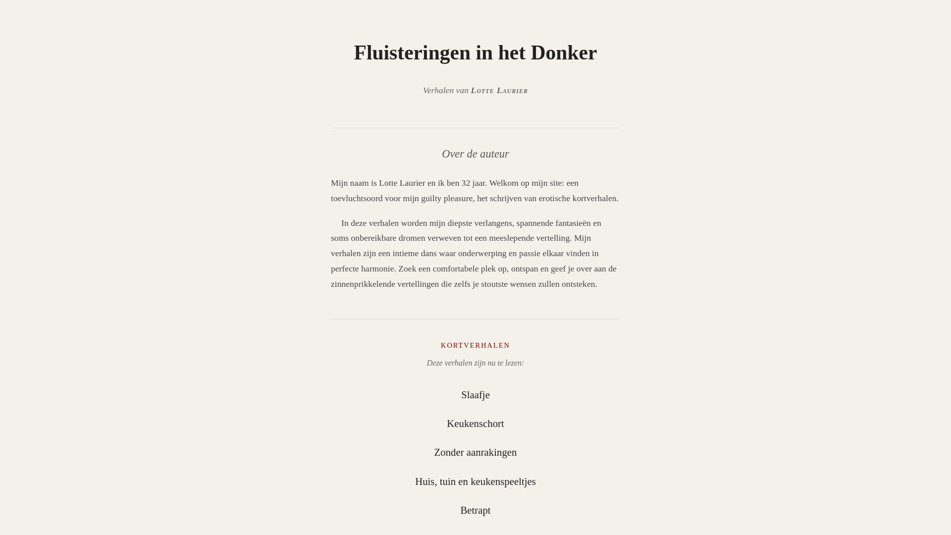 website screenshot of https://lottesverhalen.be