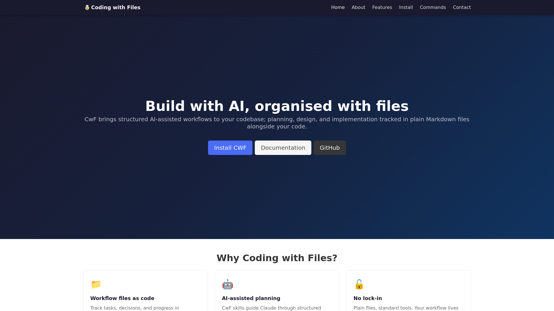 website screenshot of https://codingwithfiles.com