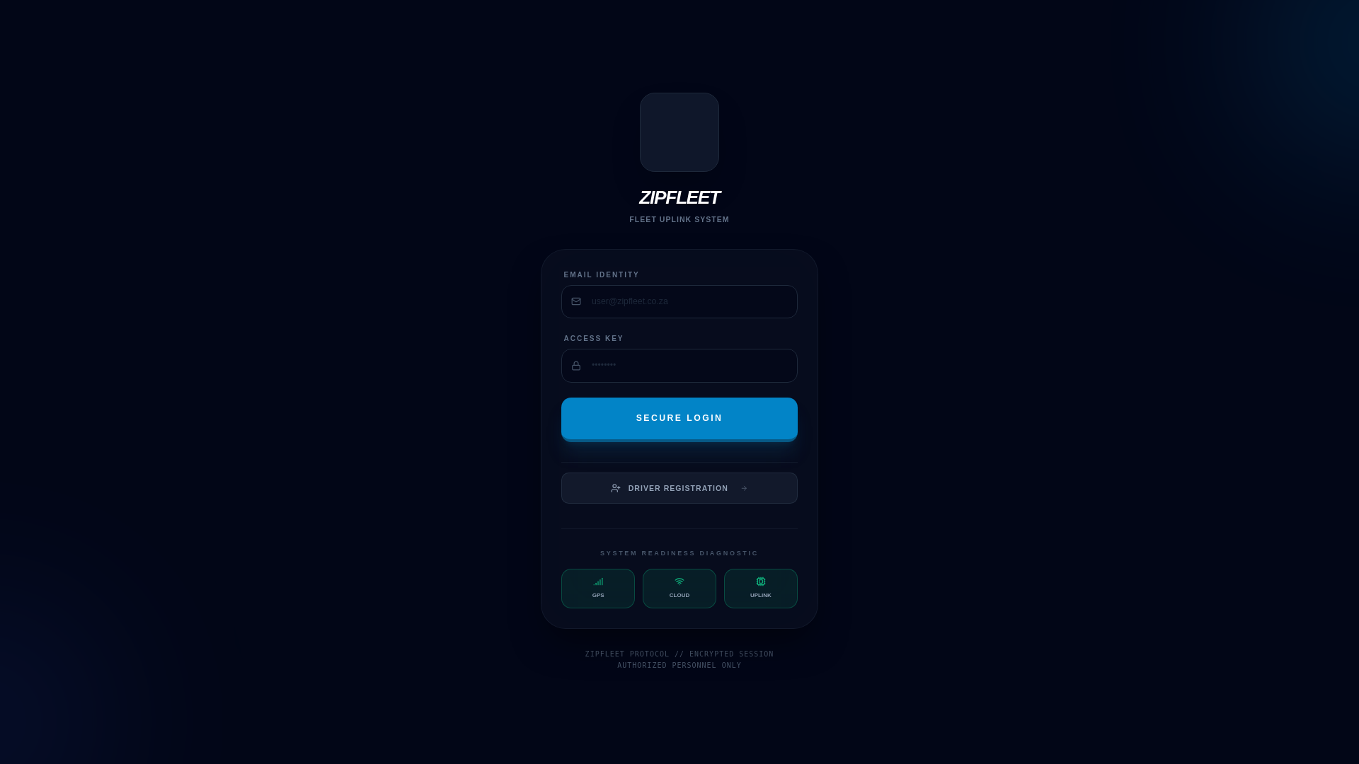 website screenshot of https://zipfleet.co.za/