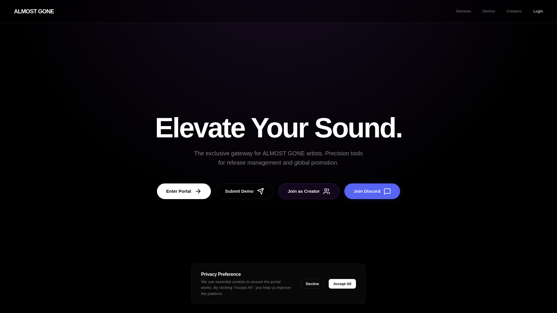 website screenshot of https://almostgone.co/