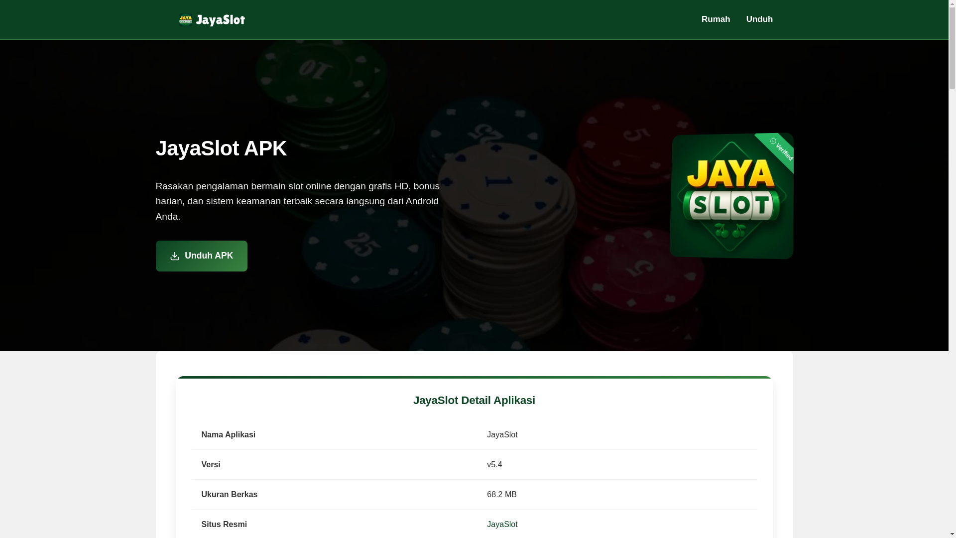 website screenshot of https://jayaslotlive.id/