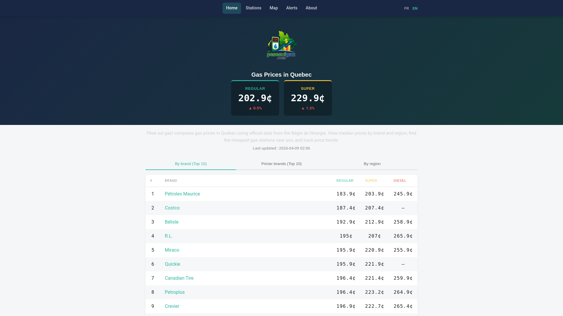 website screenshot of https://pesesulgaz.com