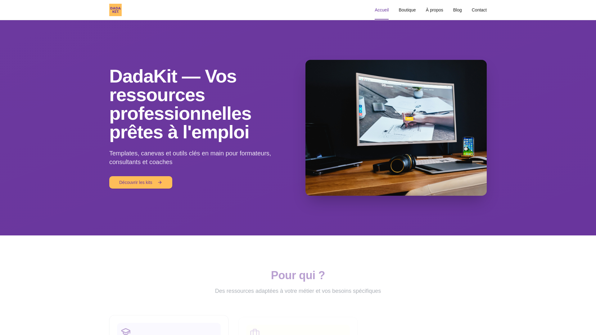 website screenshot of https://dadakit.com/