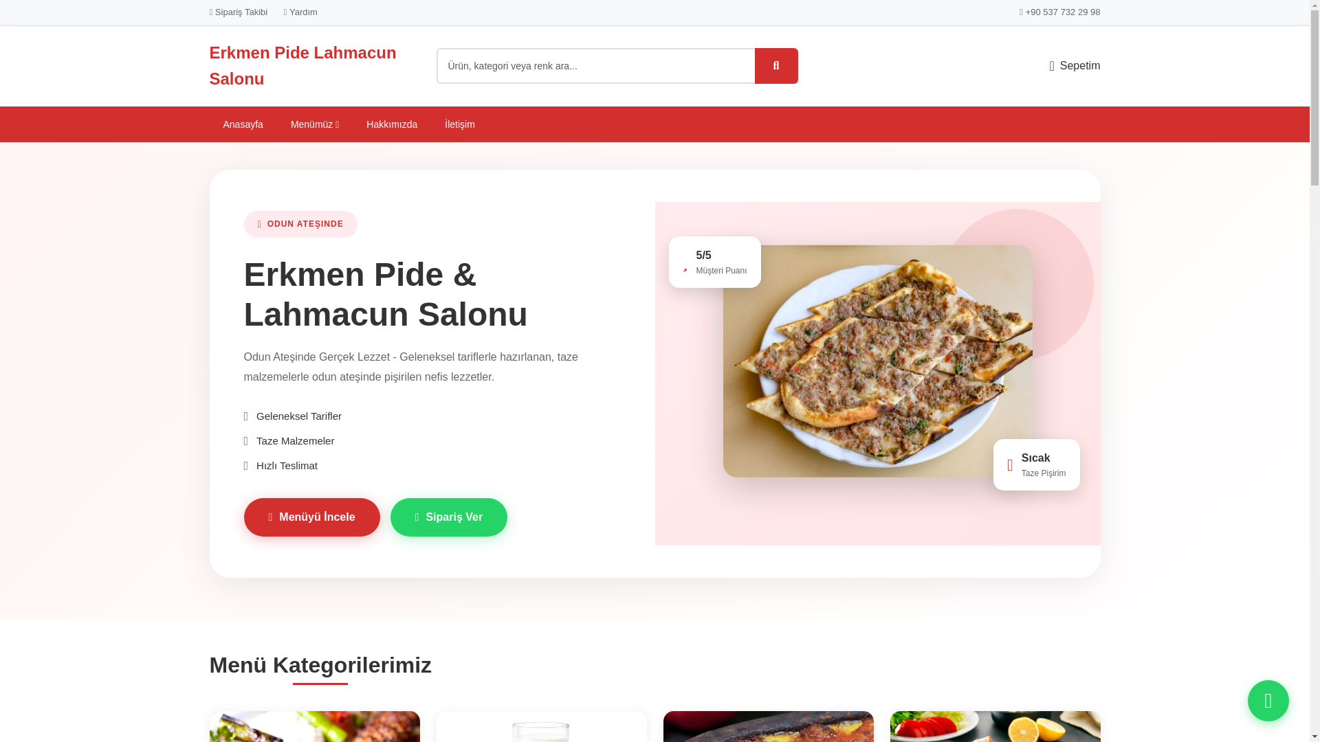 website screenshot of https://erkmenpidekebap.com.tr/