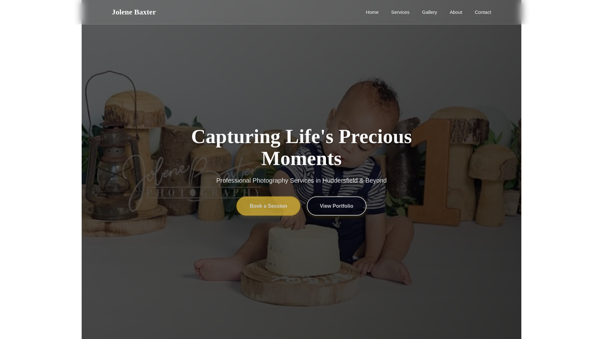 website screenshot of https://jolene-baxter-photography.pages.dev/