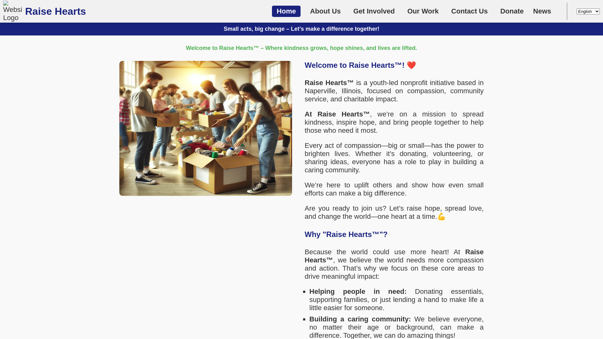 website screenshot of https://raisehearts.pages.dev/