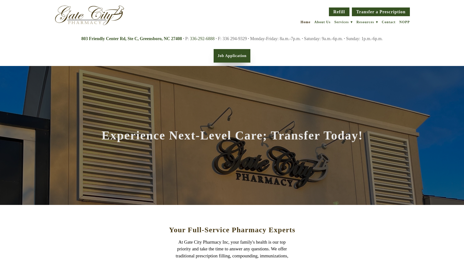 website screenshot of https://gatecitync.pharmacy