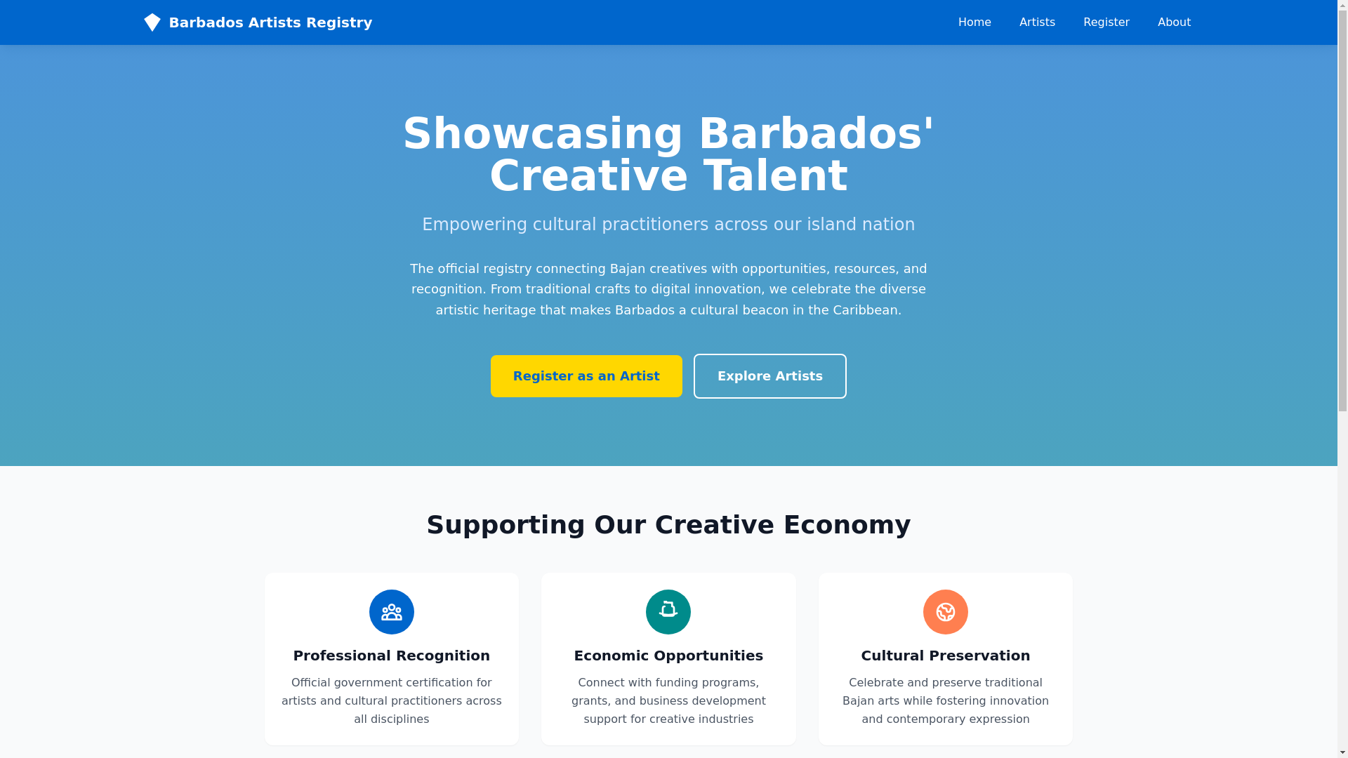 website screenshot of https://artists-production.pages.dev/