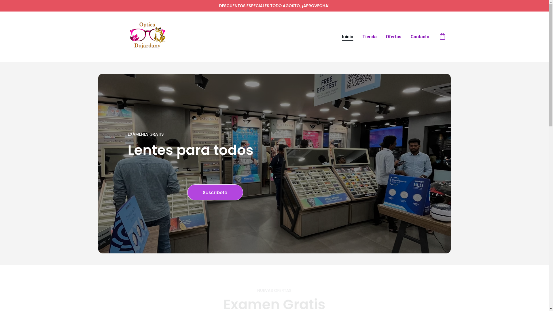 website screenshot of https://optica-dujardany.com.mx/