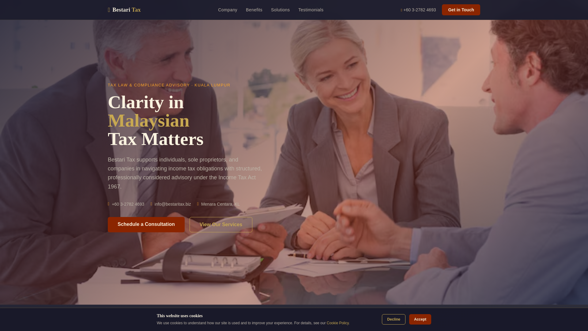 website screenshot of https://bestaritax.biz/