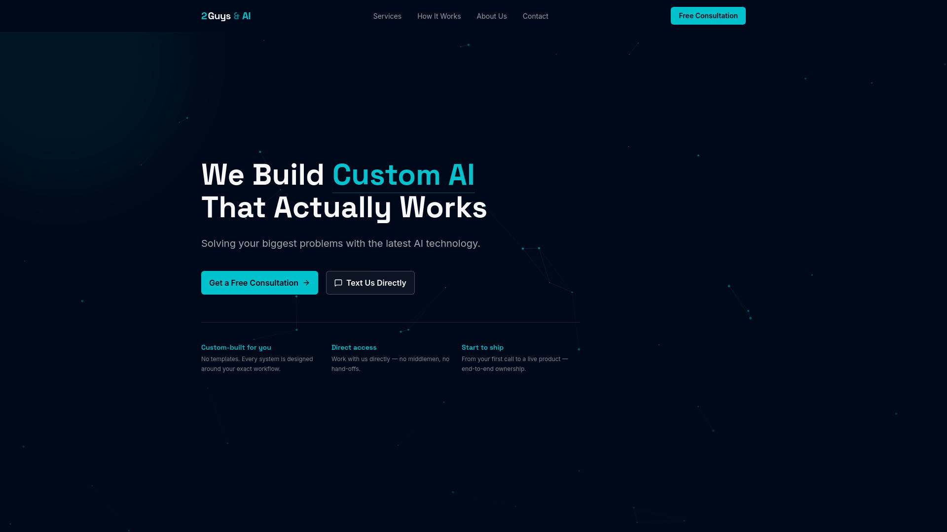 website screenshot of https://2guysnai.com/