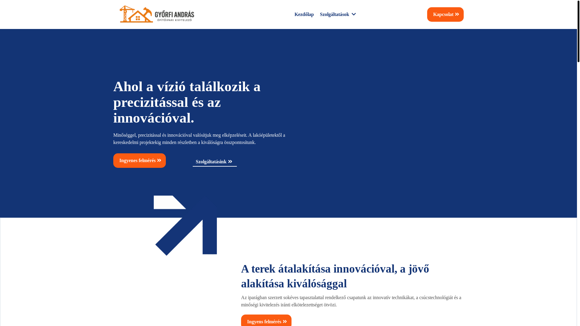 website screenshot of https://andrisbau.hu/