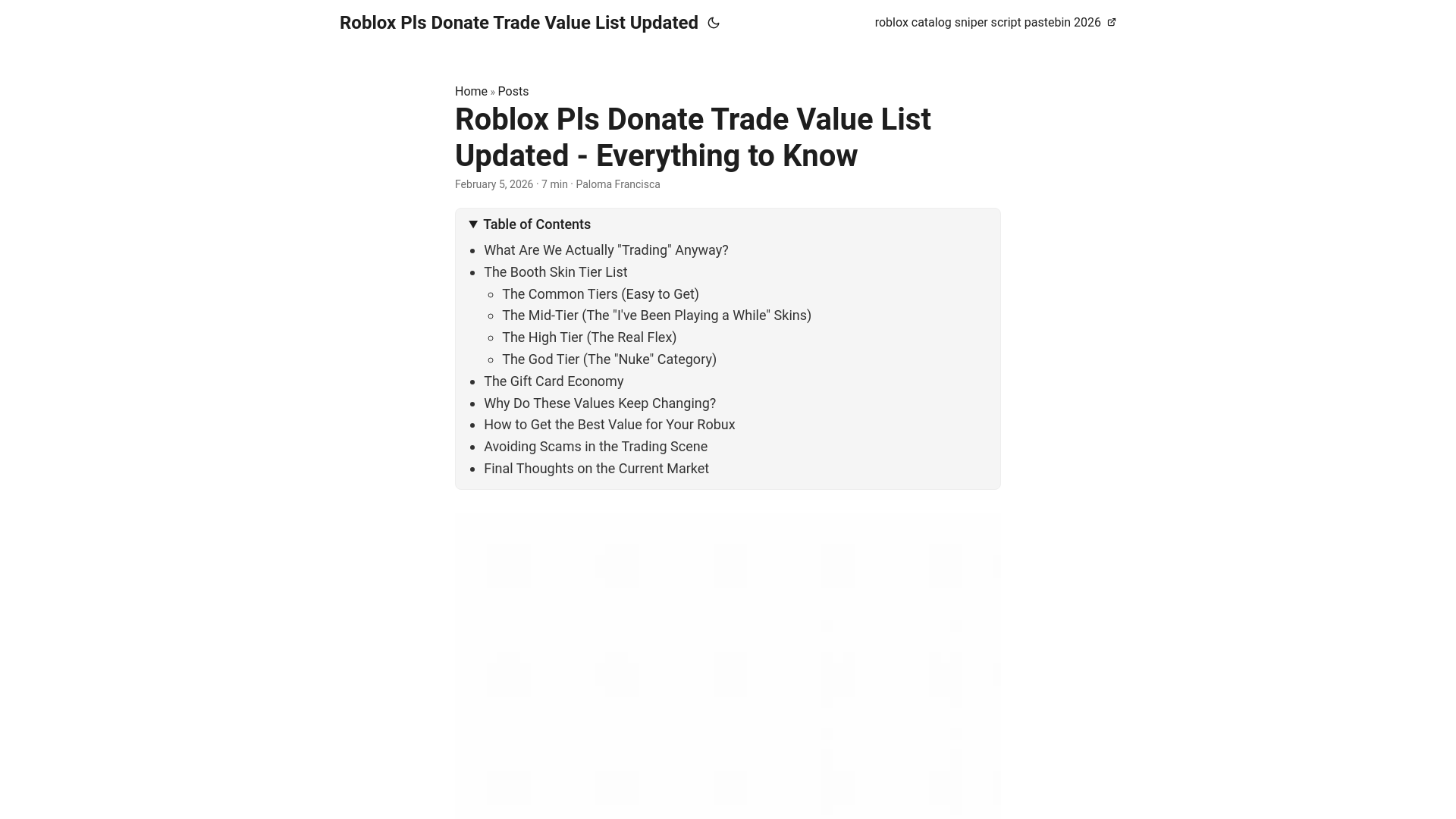 website screenshot of https://robloxplsdonatetradevaluelistupdated.pages.dev/