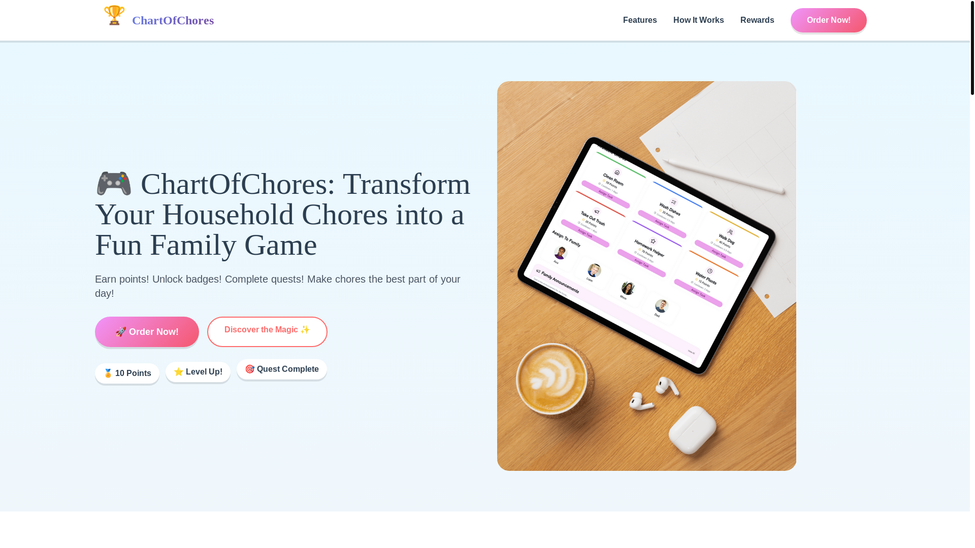 website screenshot of https://chartforchores.com/