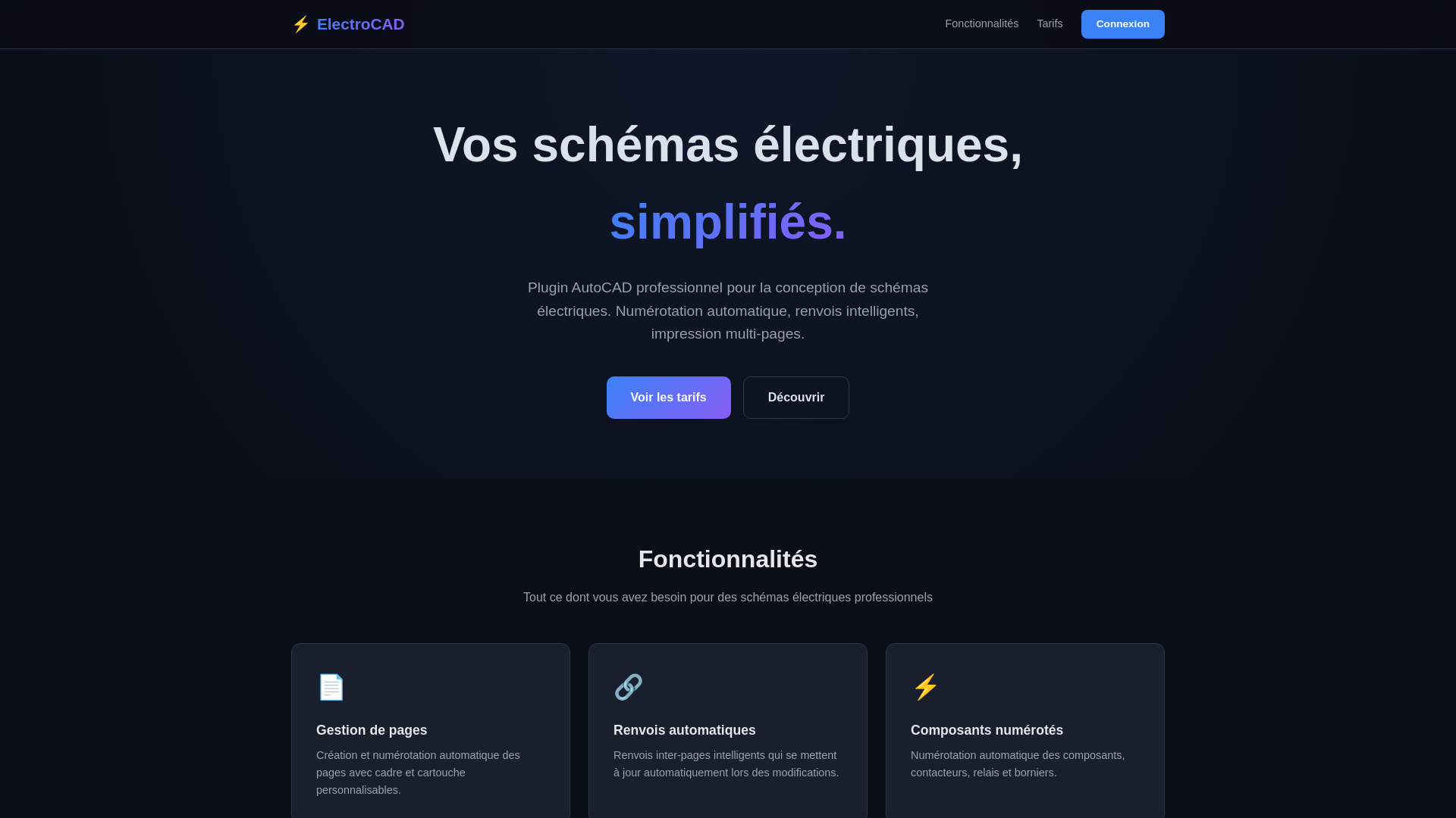 website screenshot of https://electrocad.ch/
