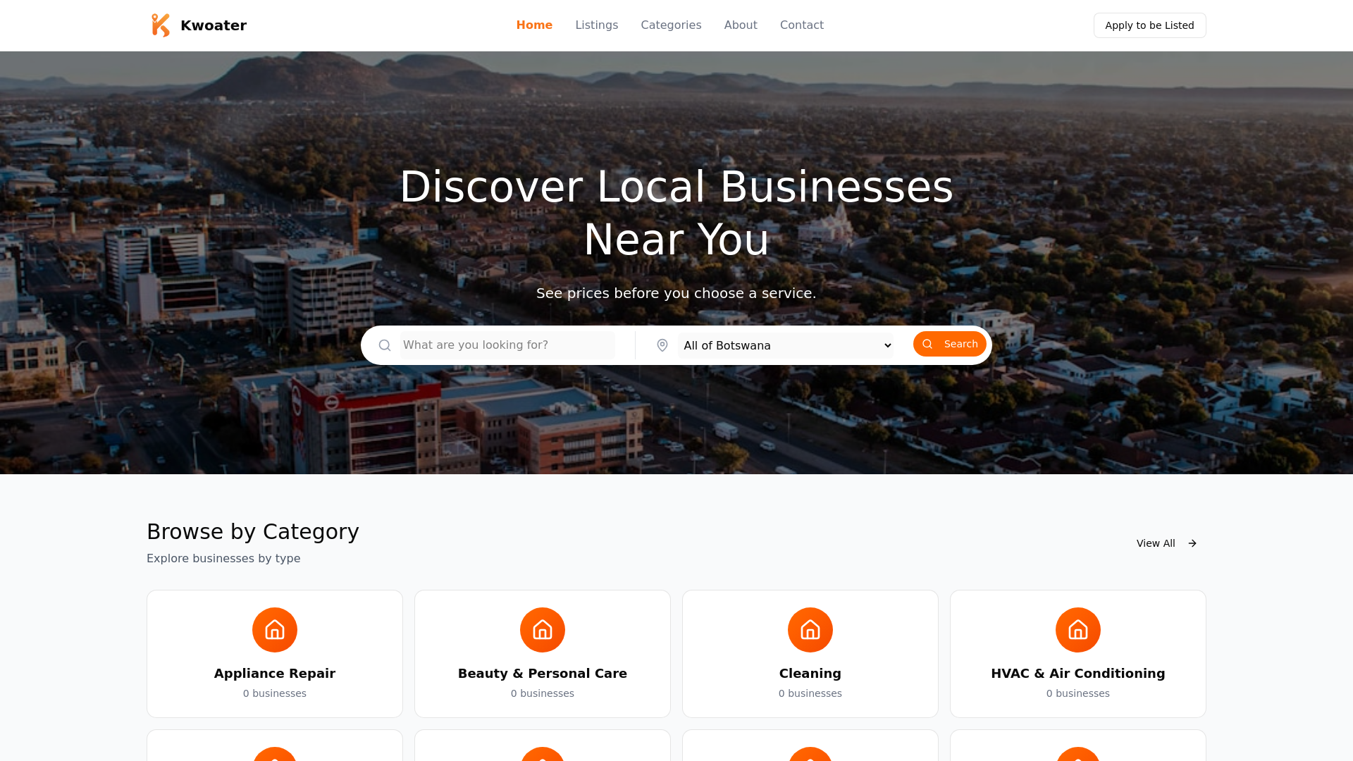 website screenshot of https://kwoater.com/