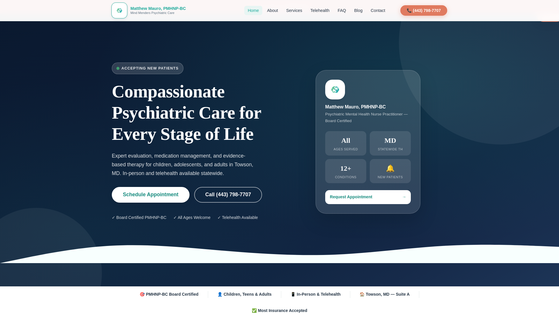 website screenshot of https://mind-menders-website.pages.dev/
