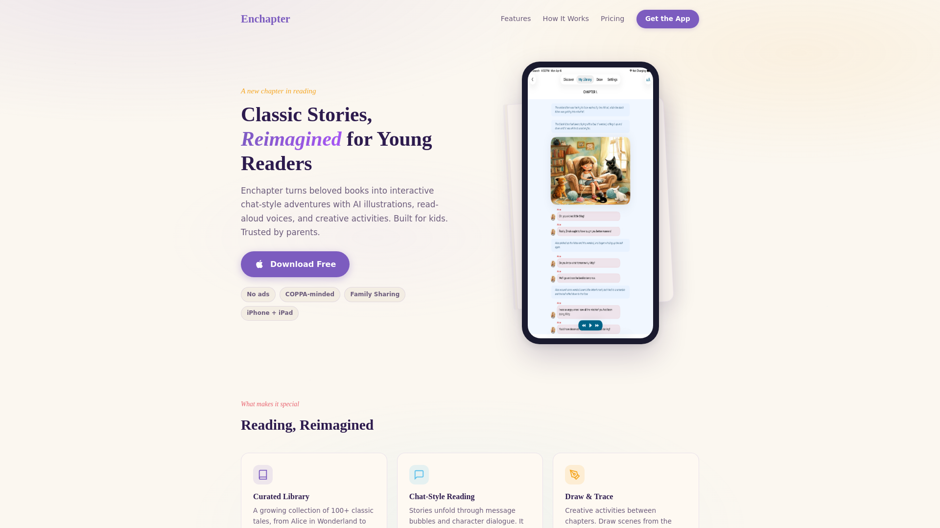 website screenshot of https://enchapter-site.pages.dev/