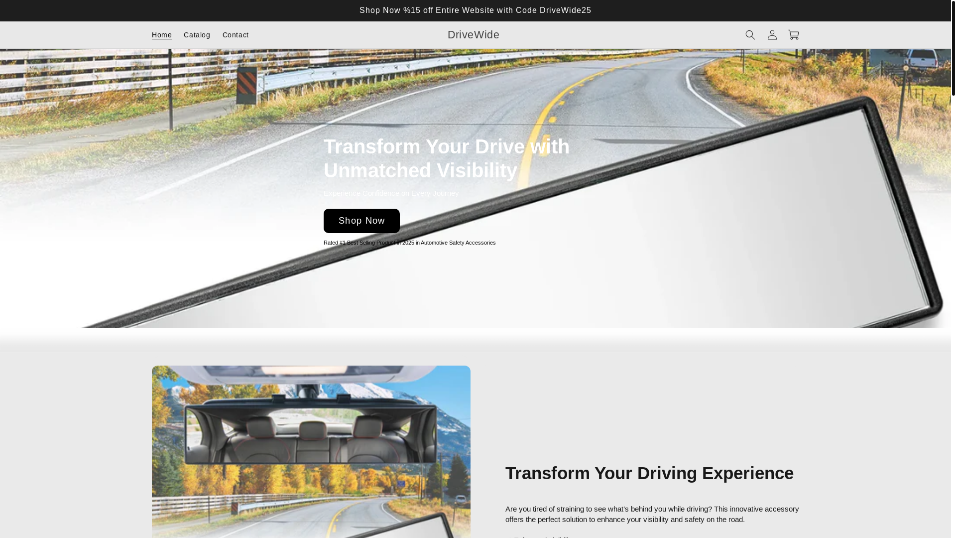 website screenshot of https://drivewideshop.com/