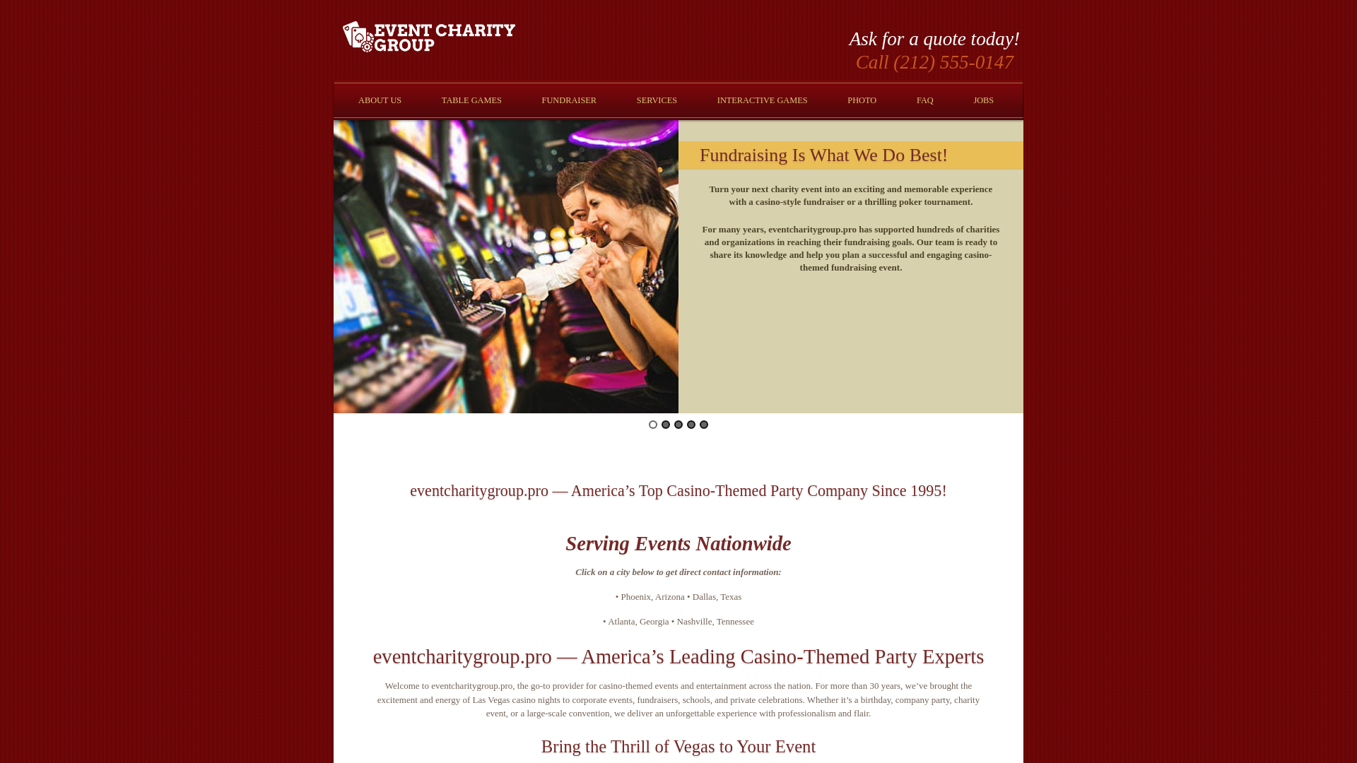 website screenshot of https://eventcharitygroup.pro/