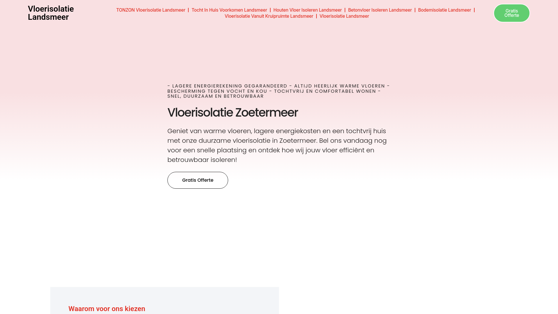 website screenshot of https://vloerisolatielandsmeer.com/