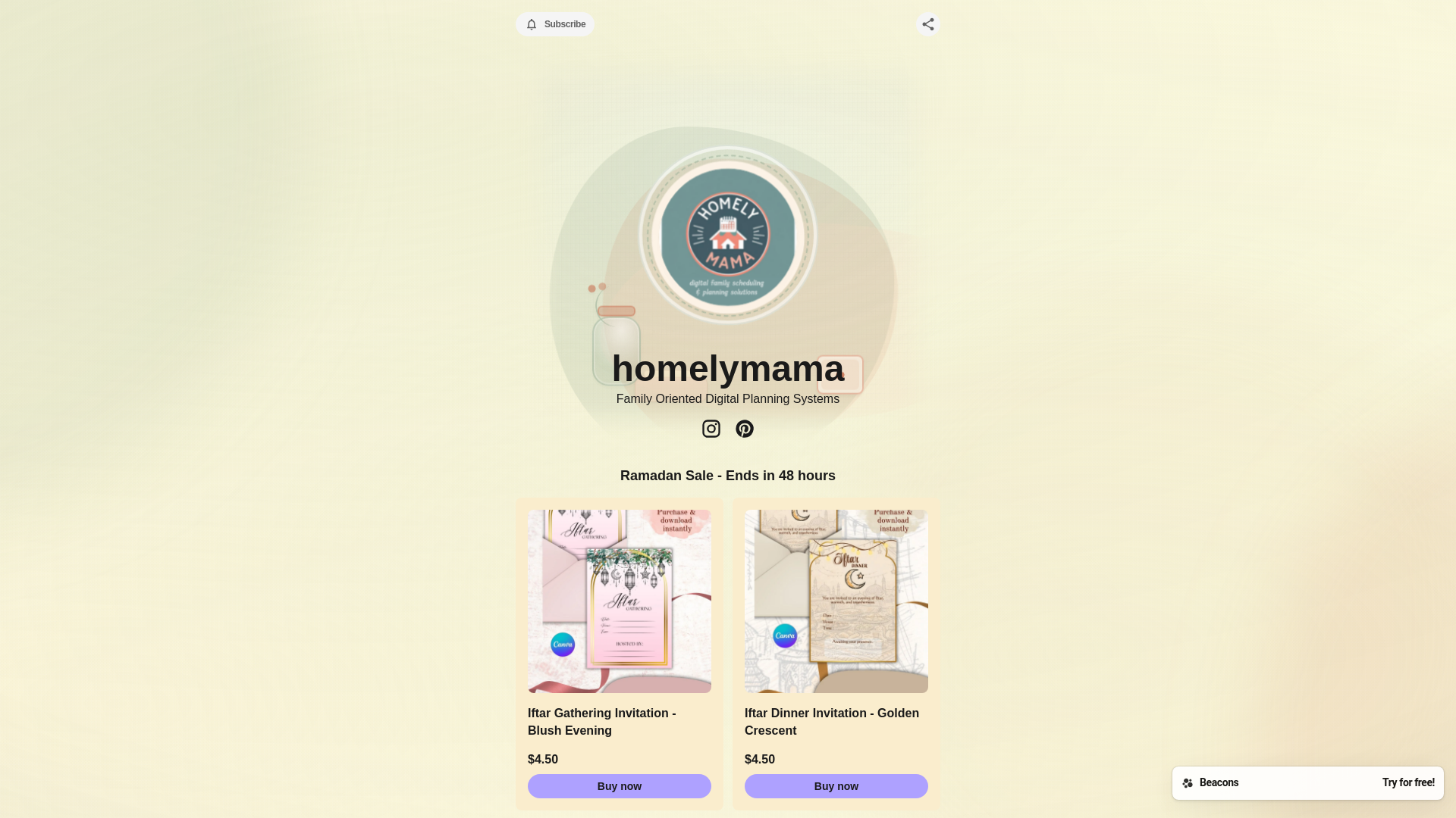 website screenshot of https://homelymama.com/