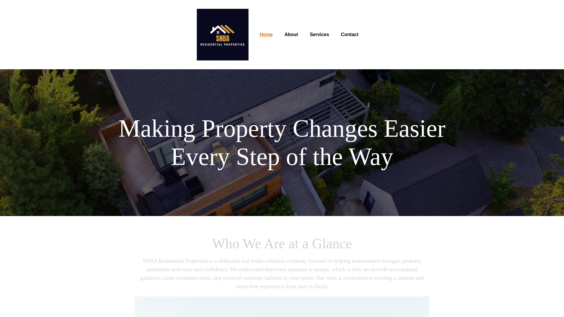 website screenshot of https://snbaresidentialproperties.com/