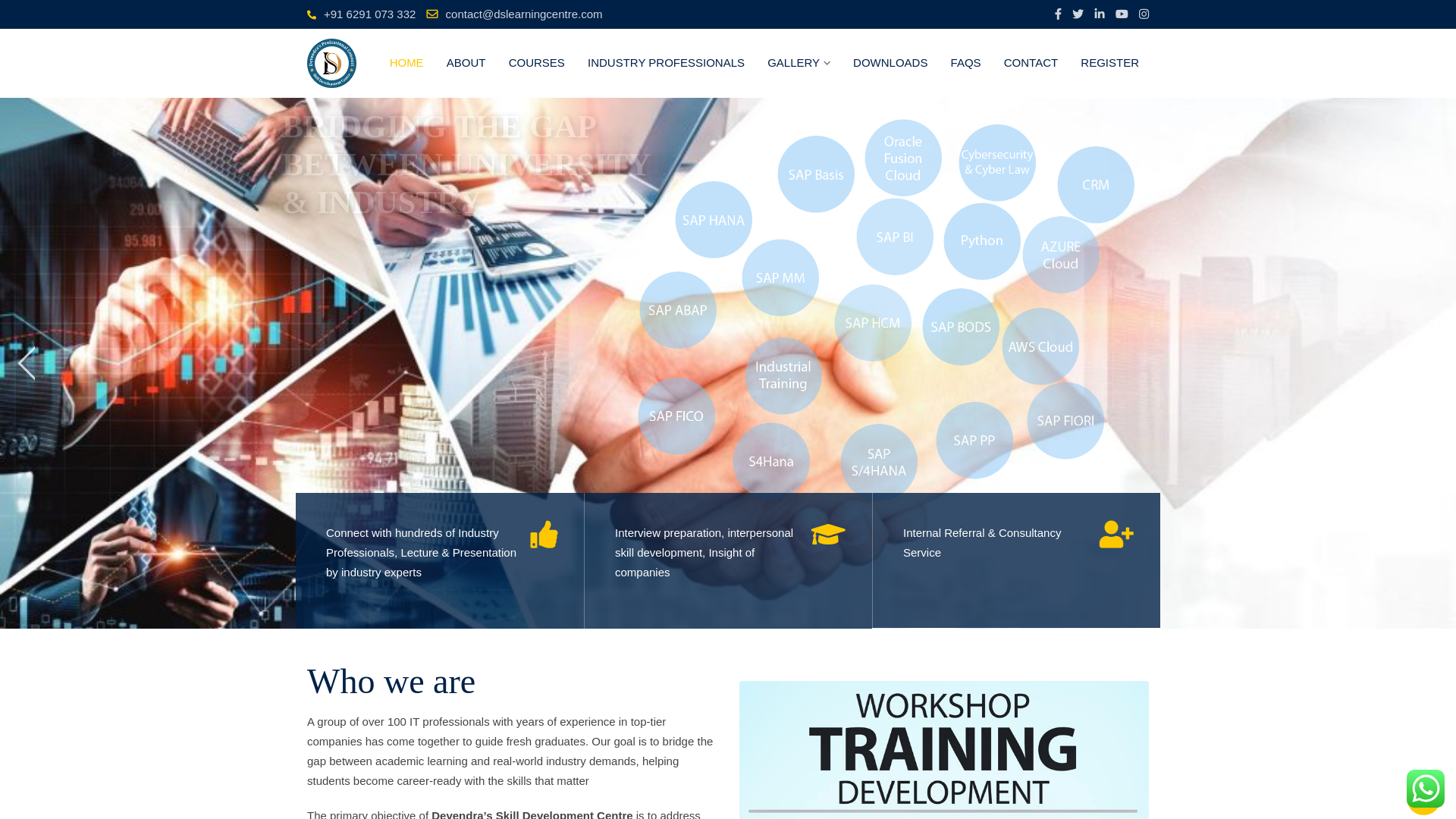 website screenshot of https://dslearningcentre.com/