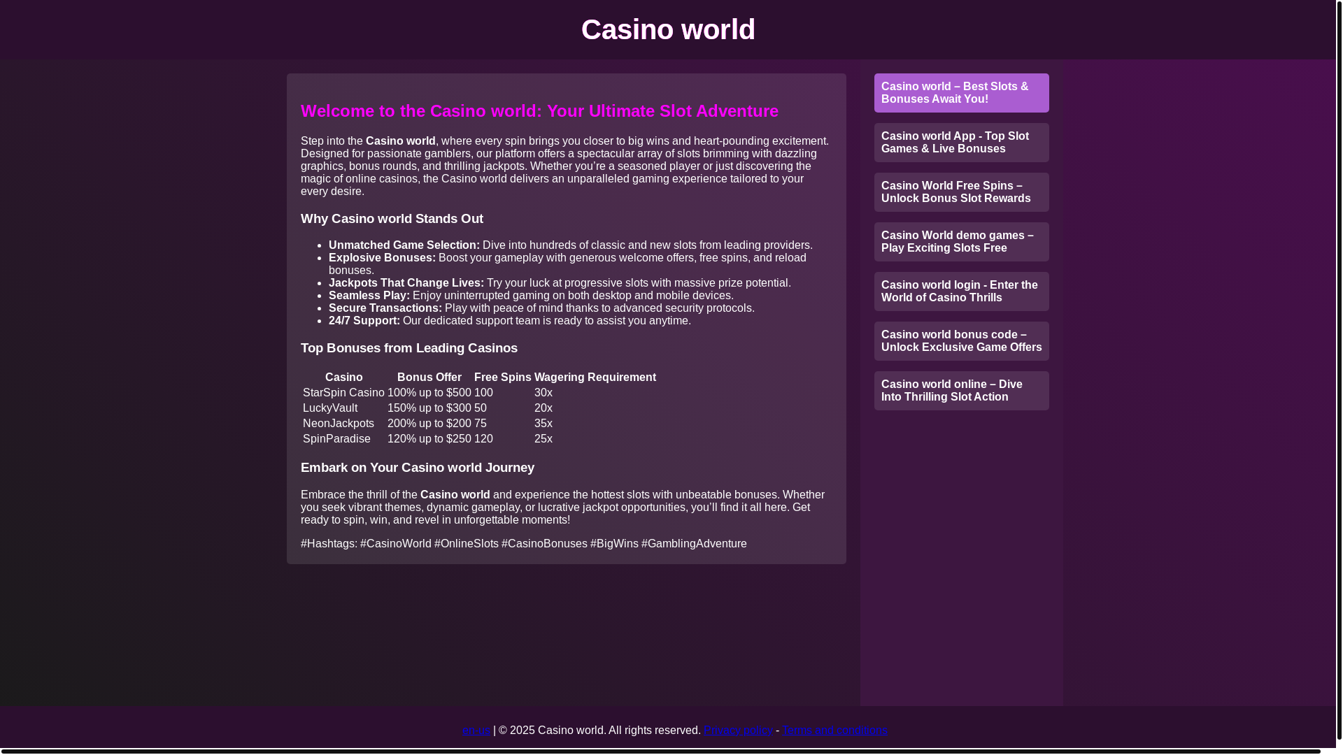 website screenshot of https://play-casinoworld.net/
