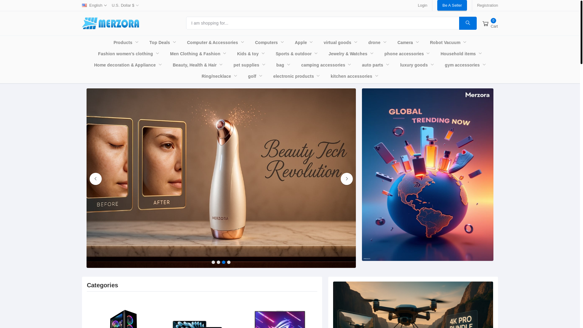 website screenshot of https://merzora.store/