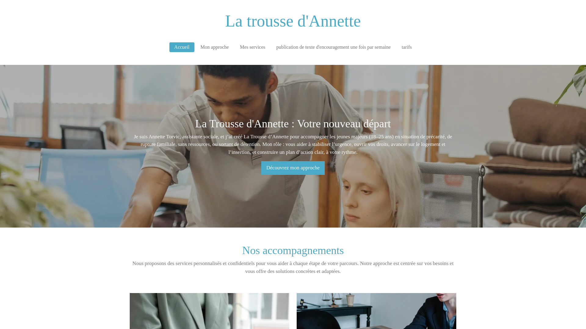 website screenshot of https://la-trousse-dannette.fr