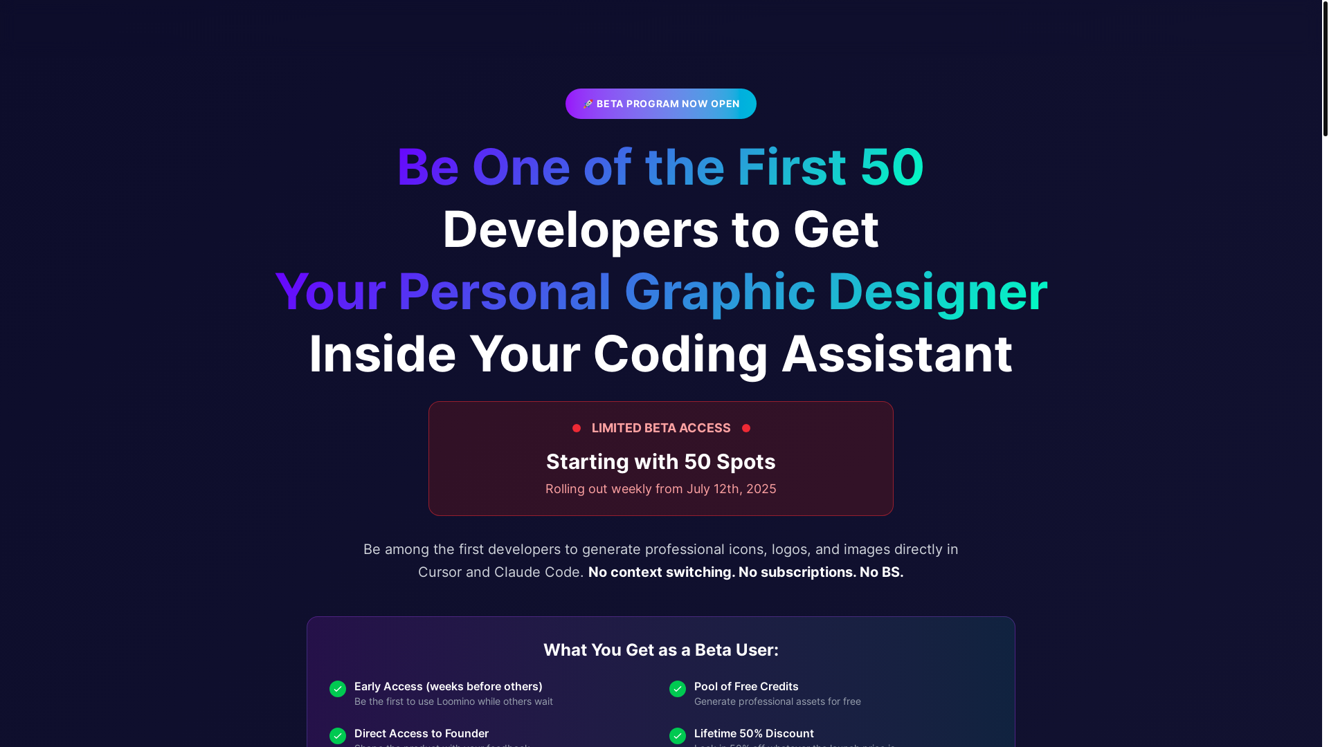 website screenshot of https://loomino-staging.pages.dev/