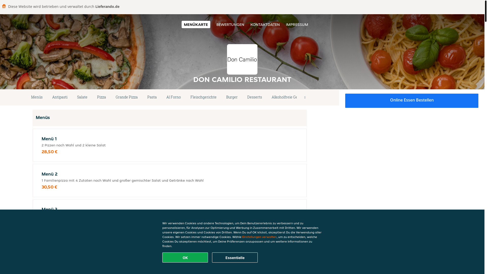 website screenshot of https://doncamilio-renningen.de/