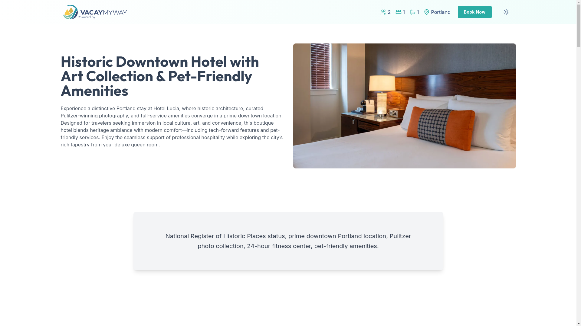 website screenshot of https://enchantpdx.vacations/