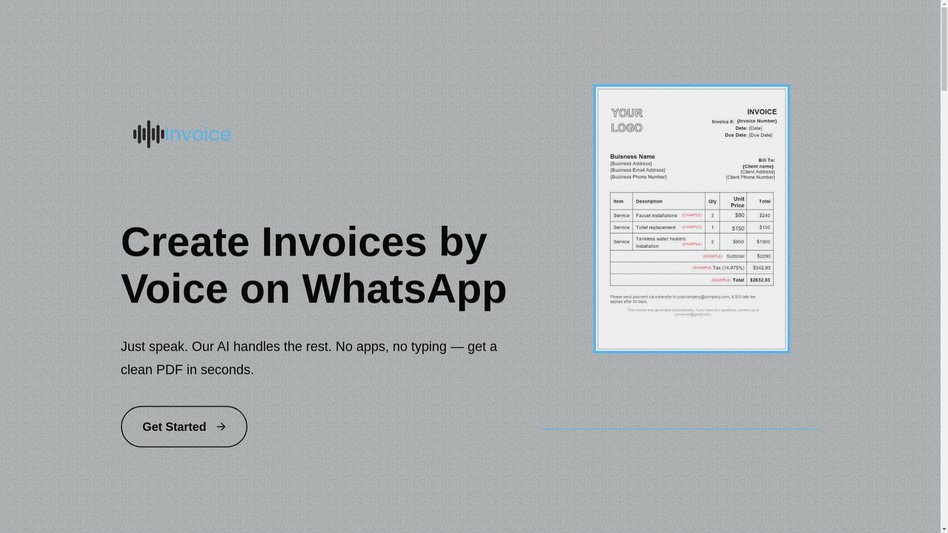 website screenshot of https://whisprinvoice.com/