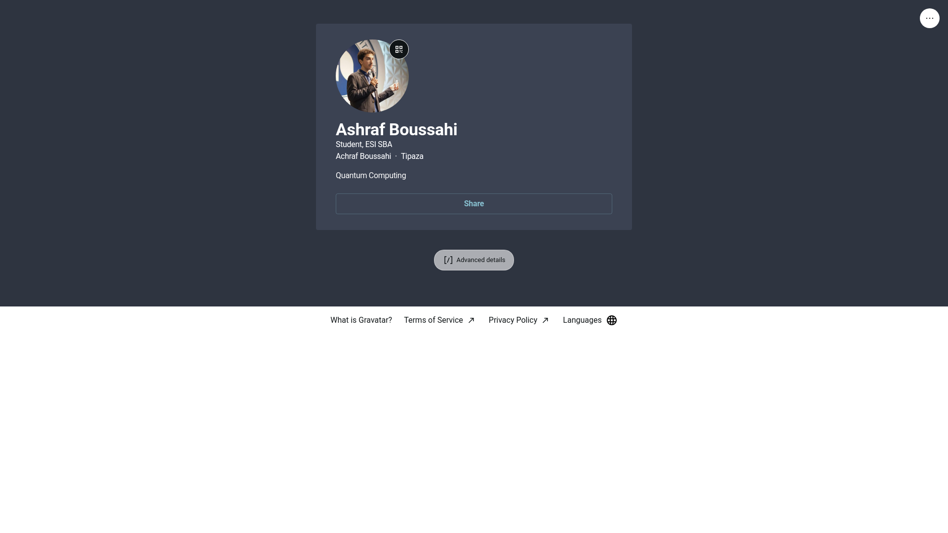 website screenshot of https://ashrafboussahi.info/