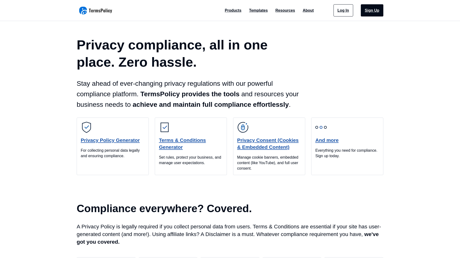 website screenshot of https://privacys.icu/